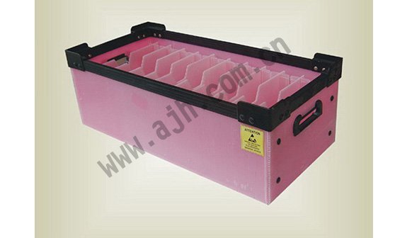 JH02#粉红色防静电中空板箱